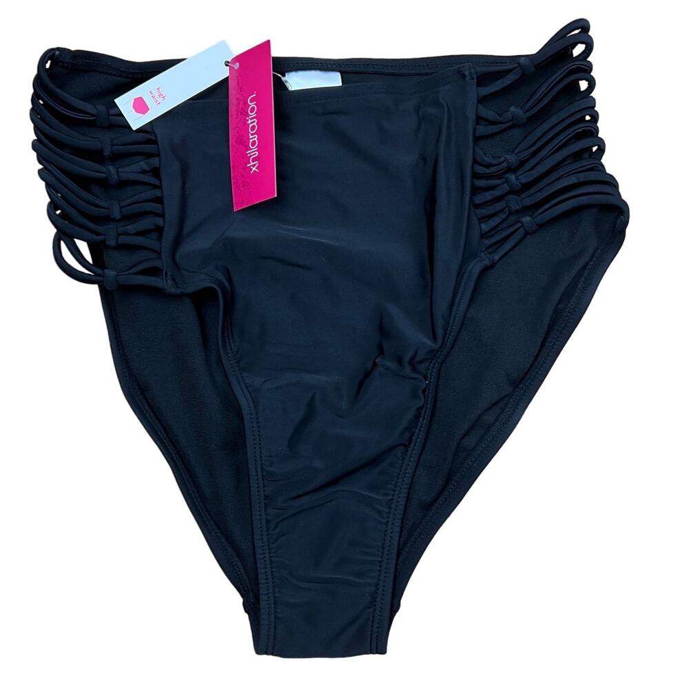 Xhilaration Juniors' Black High Waist Bikini Bottoms - Size Medium - NWT